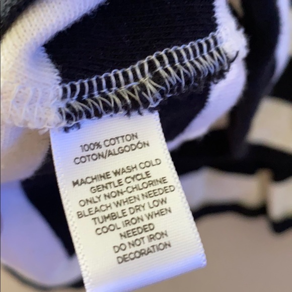 Ann Taylor LOFT black cream striped peplum top M - Picture 4 of 4